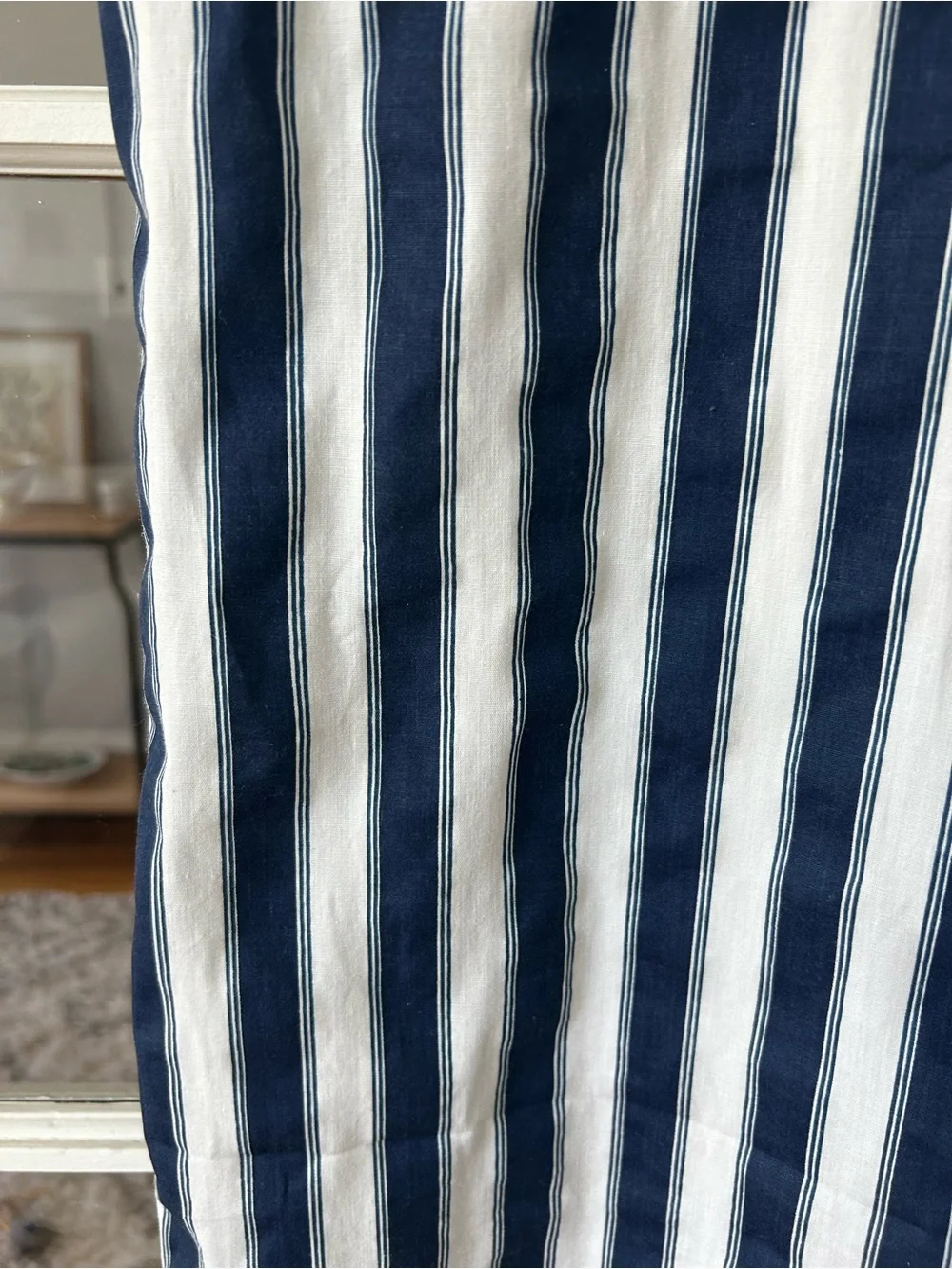 Croscill Curtains Navy and White Stripes 38 x 84